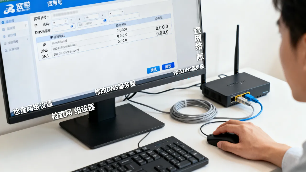 宽带拨号上网IP地址DNS服务器都是0怎么回事？，拨号上网DNS为0如何修复