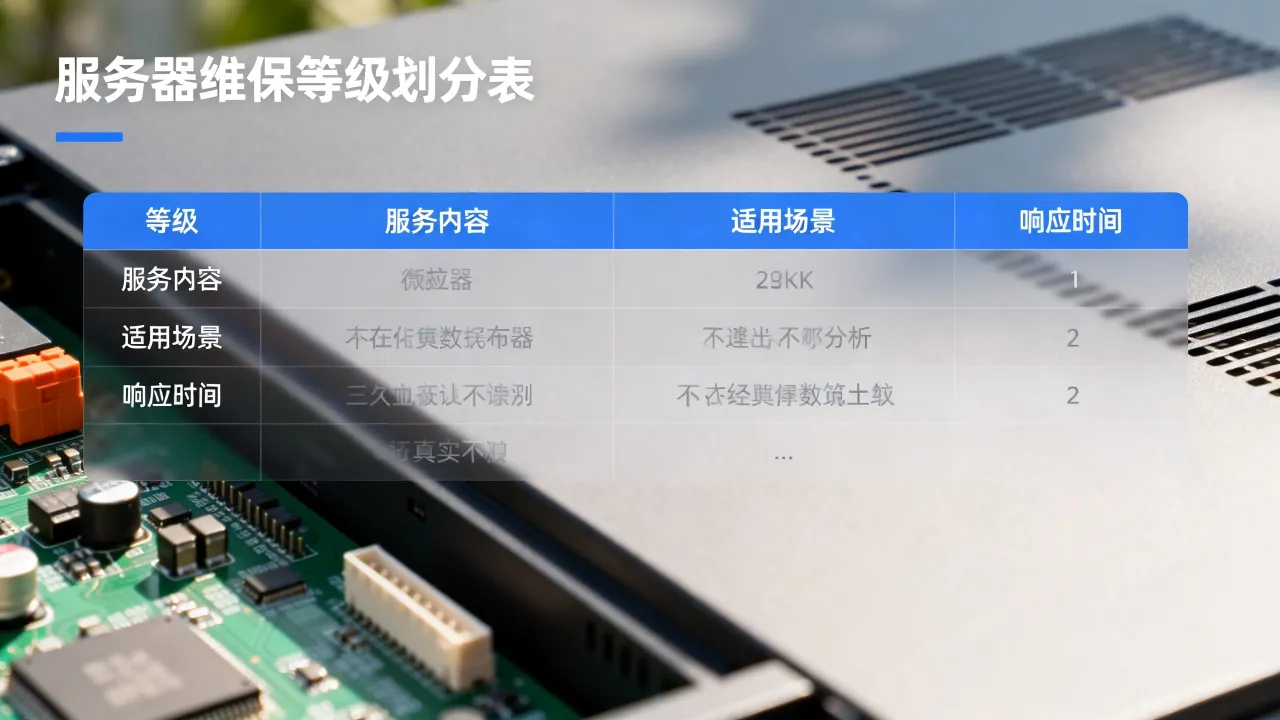 服务器维保等级划分表有哪些内容，如何选择合适等级？