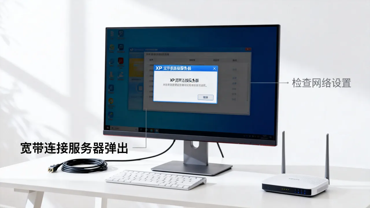 XP系统为何总弹宽带连接服务器？，xp宽带连接服务器弹出怎么办