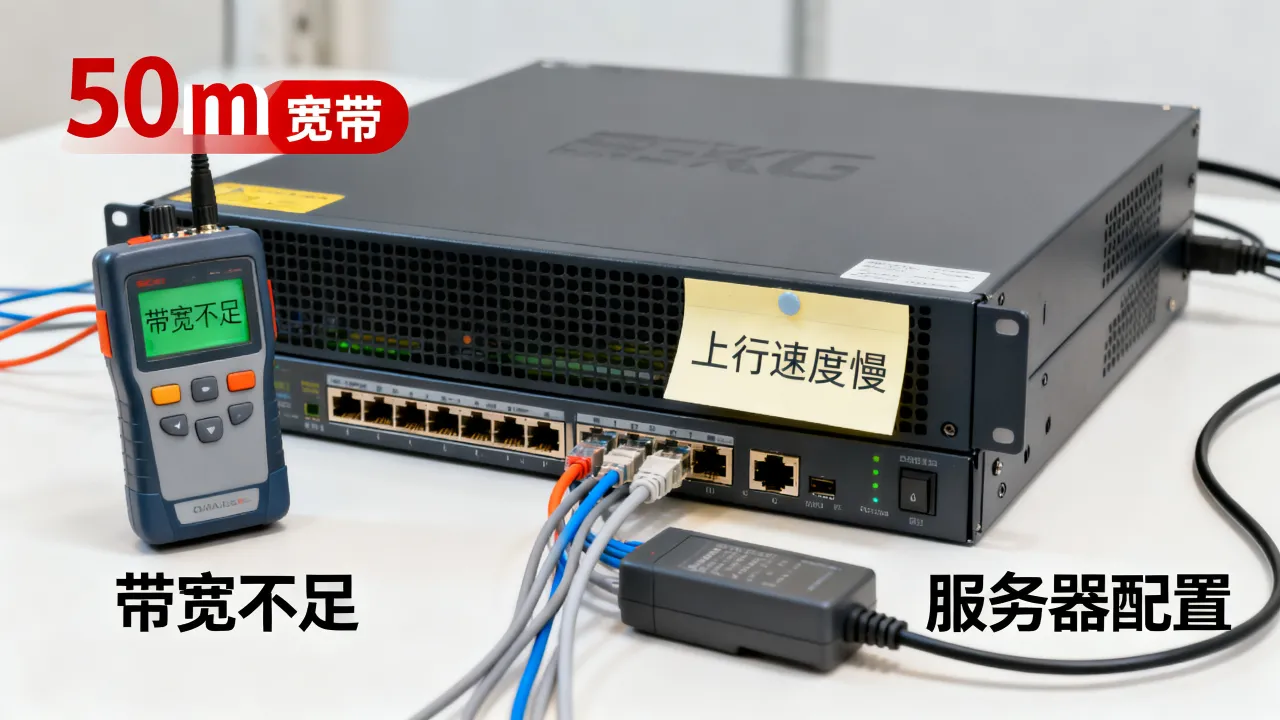 50m宽带服务器上行速度慢怎么办?,为什么上行慢