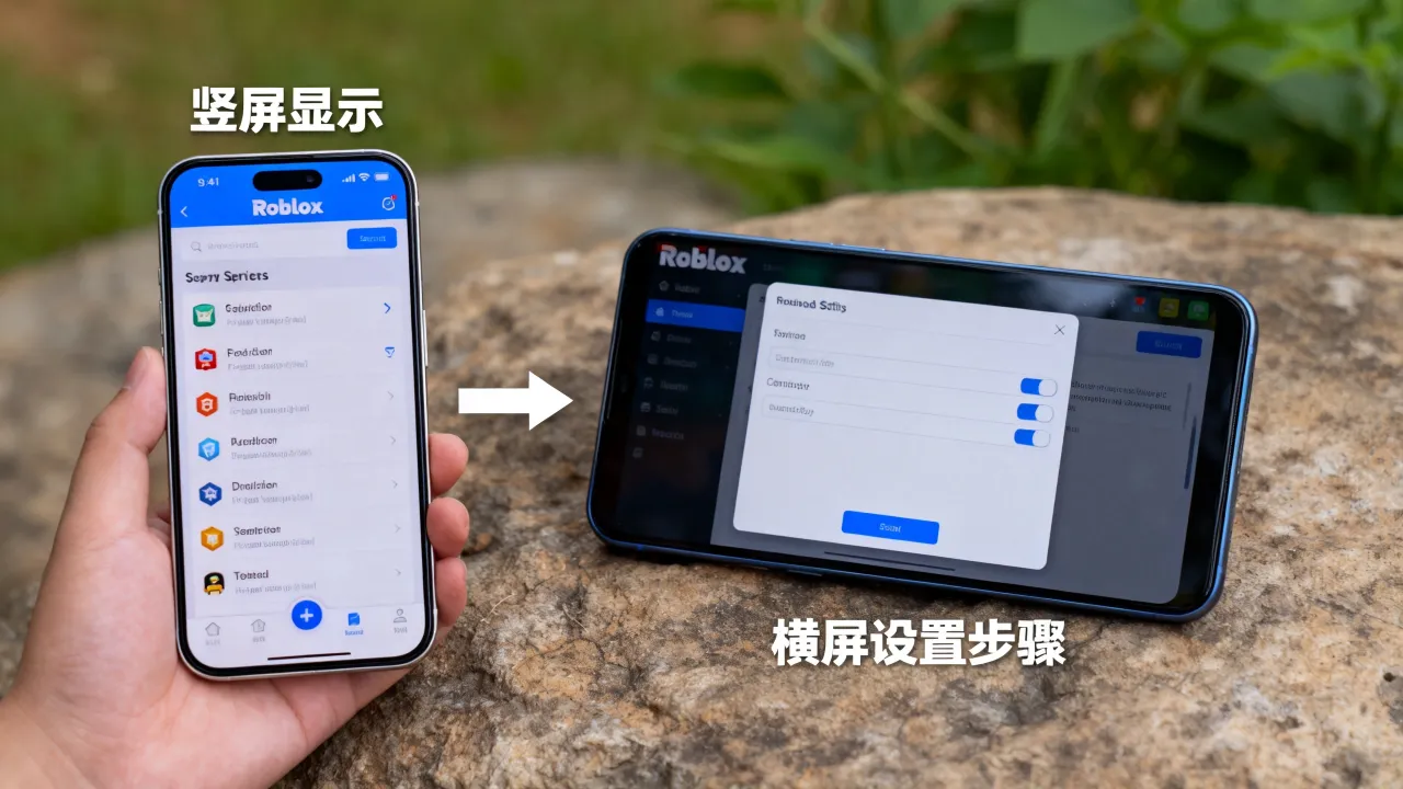 Roblox好玩的服务器为什么是竖屏，怎么设置成横屏显示？