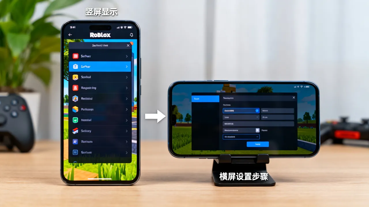 Roblox好玩的服务器为什么是竖屏，怎么设置成横屏显示？