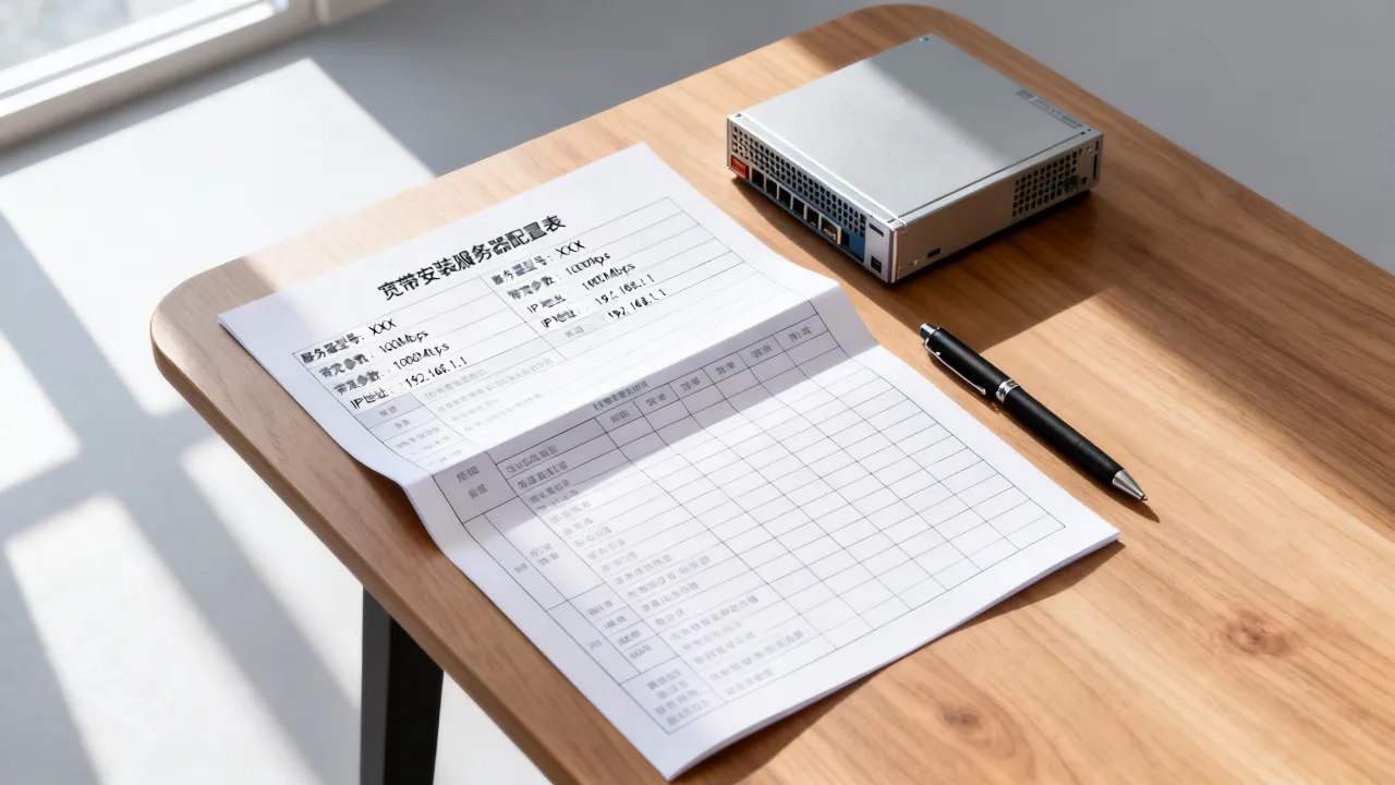 宽带安装服务器配置表怎么做？宽带安装服务器配置表怎么填写