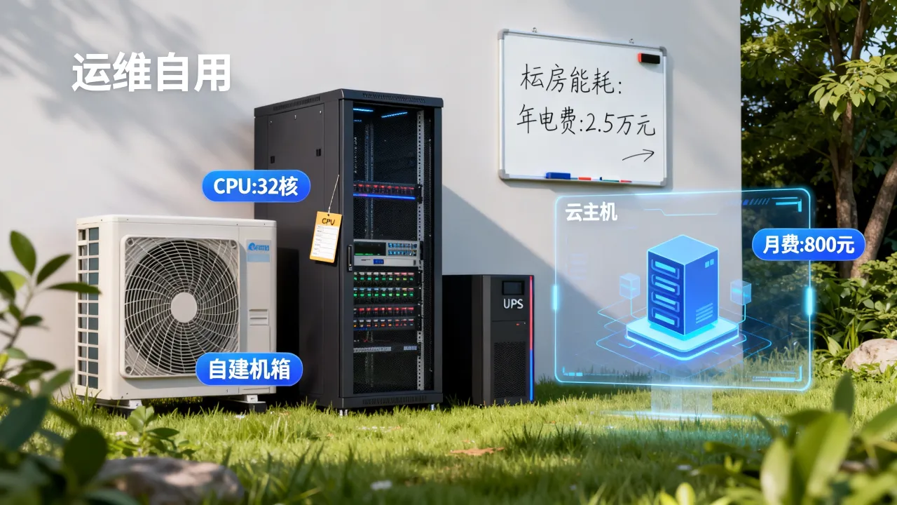 运维自用服务器多少钱？自建机房和云主机哪个更省钱？