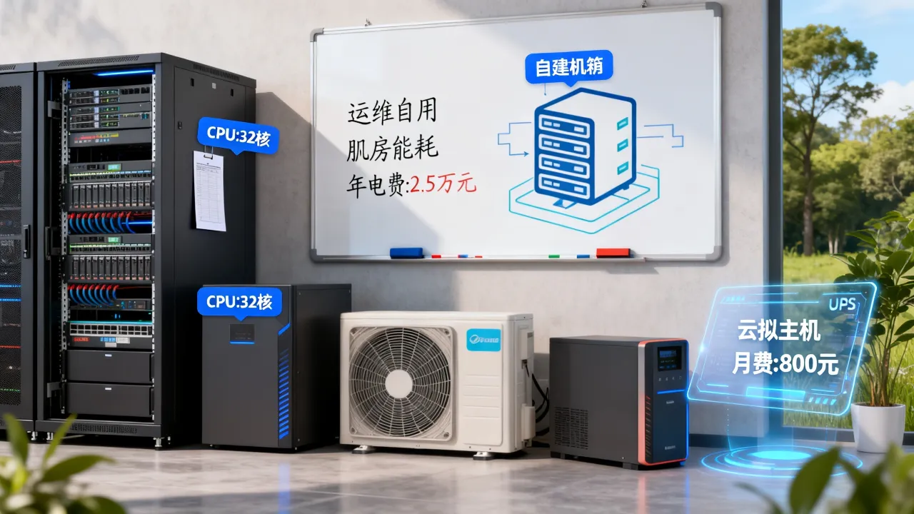 运维自用服务器多少钱？自建机房和云主机哪个更省钱？