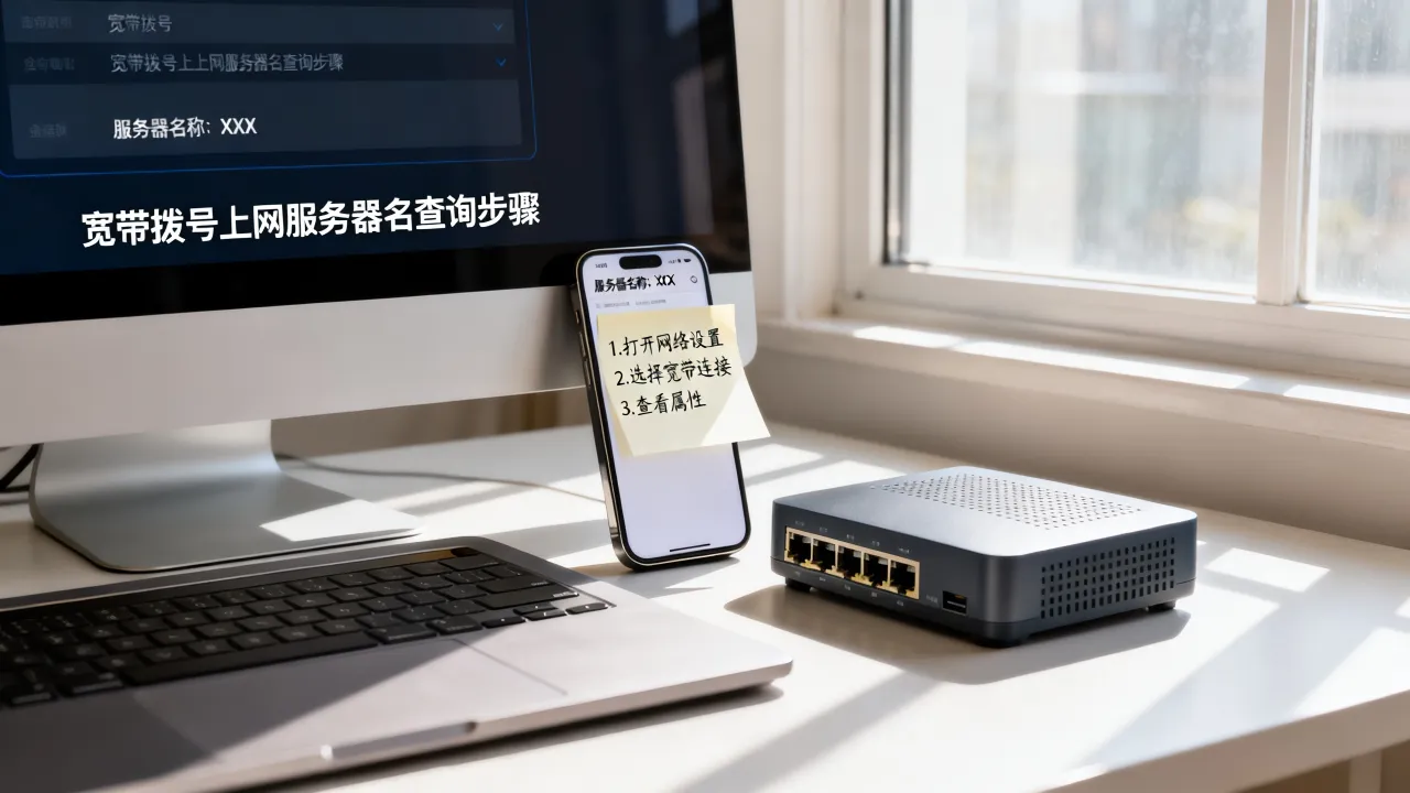 宽带拨号上网服务器名是什么，如何查询服务器名称？