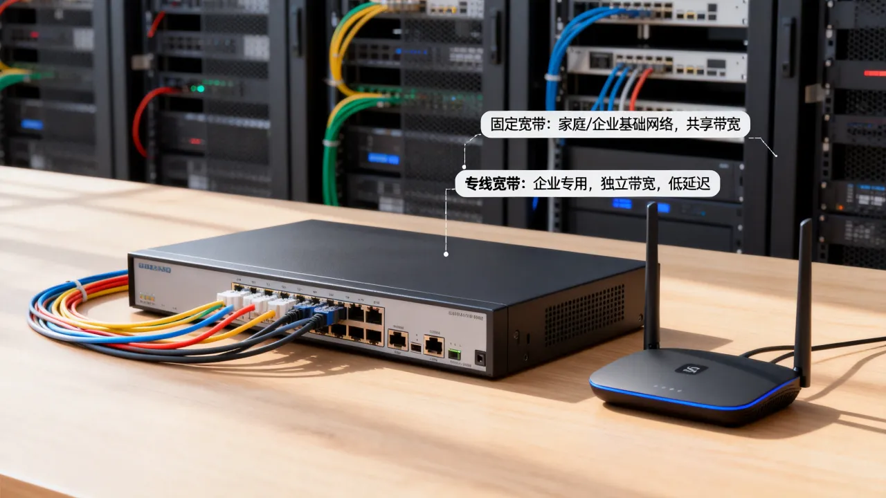 服务器固定宽带怎么办，固定宽带和专线宽带有什么区别？