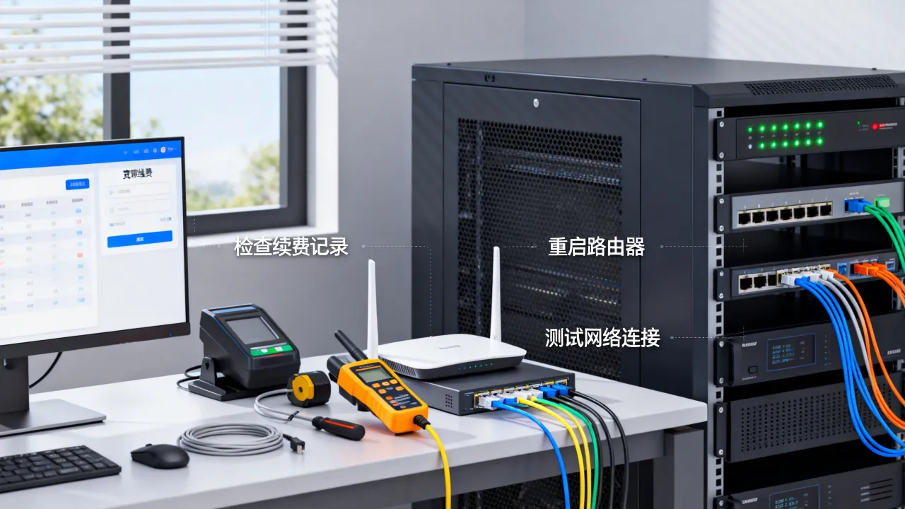 宽带续费后服务器没反应怎么解决，续费未生效服务器无响应如何排查