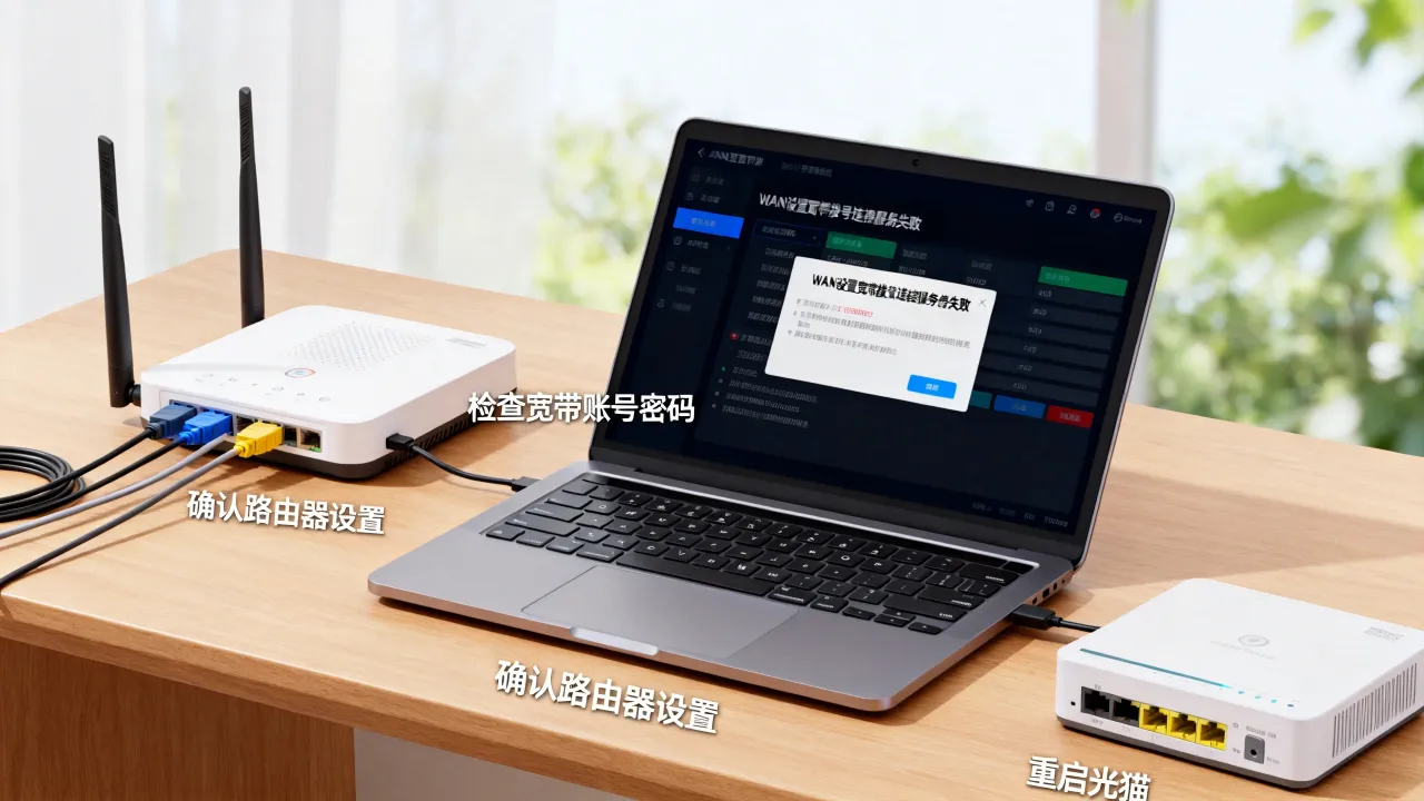 WAN设置宽带拨号连接服务器失败是什么原因，怎么解决？