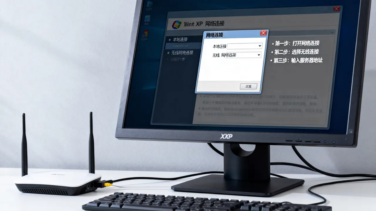 如何添加XP宽带连接无线网络连接服务器？，XP系统宽带连接无线网络服务器设置教程