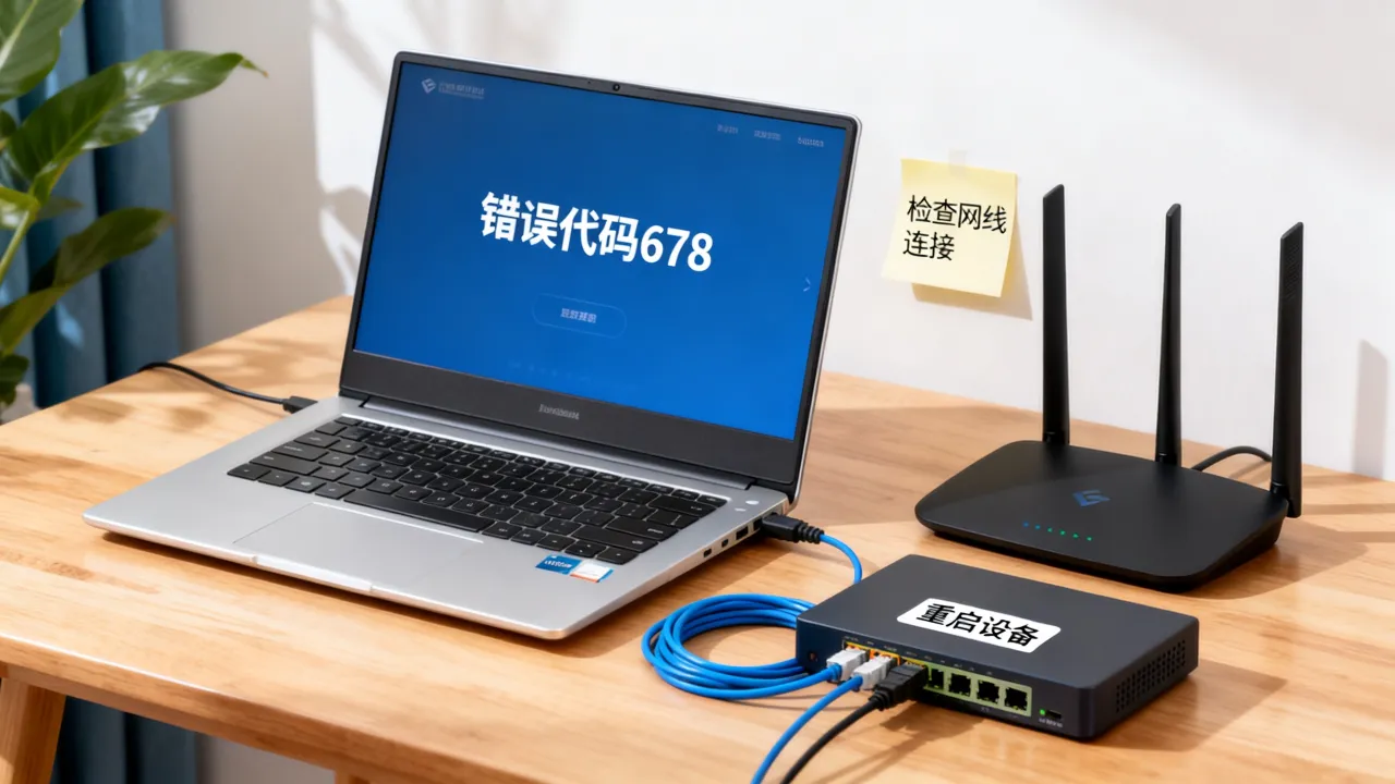 学院网宽带连接服务器错误代码678怎么解决，宽带连接失败原因