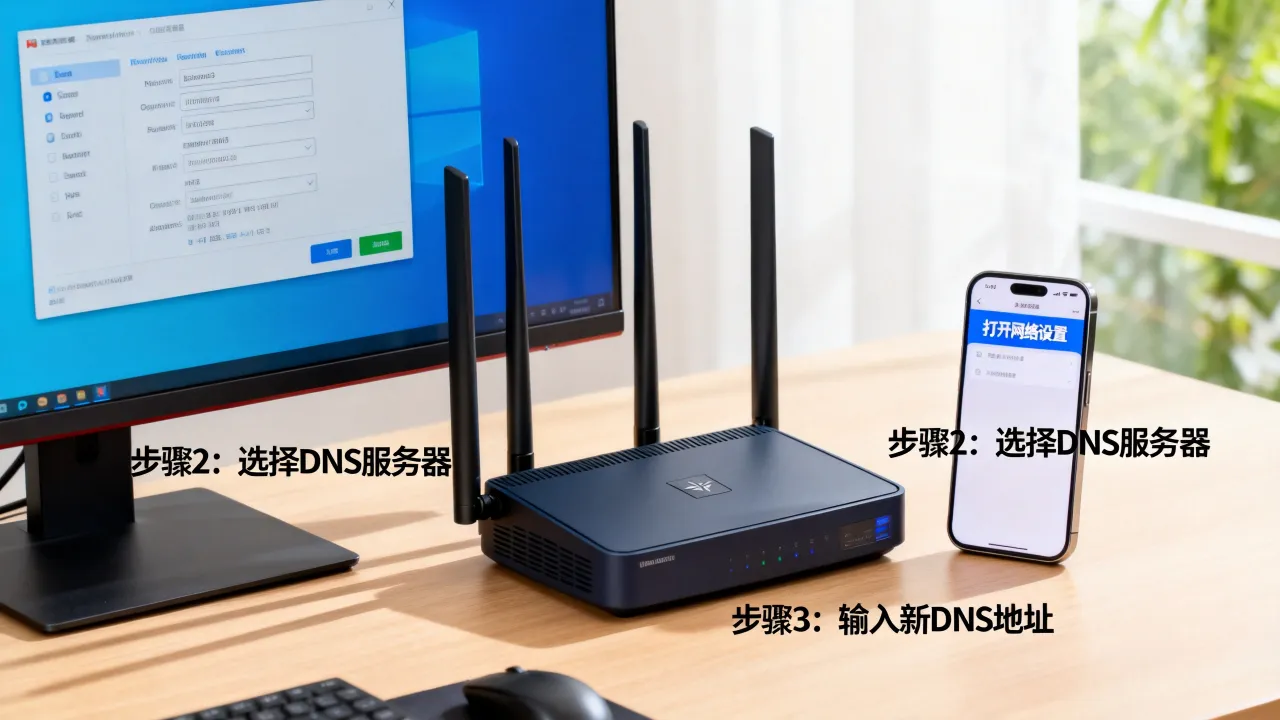 中国电信宽带服务器连接不上怎么办，如何修改DNS设置？