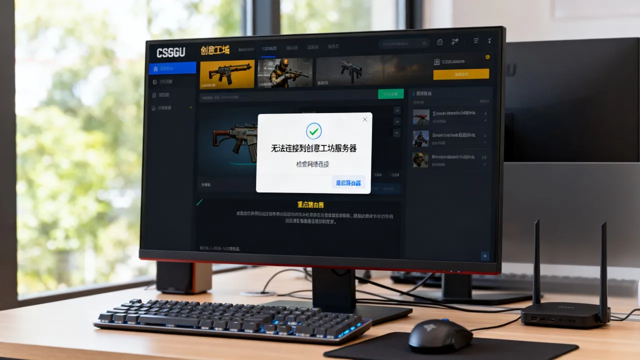 为什么csgo创意工坊会寻找服务器失败，怎么解决？
