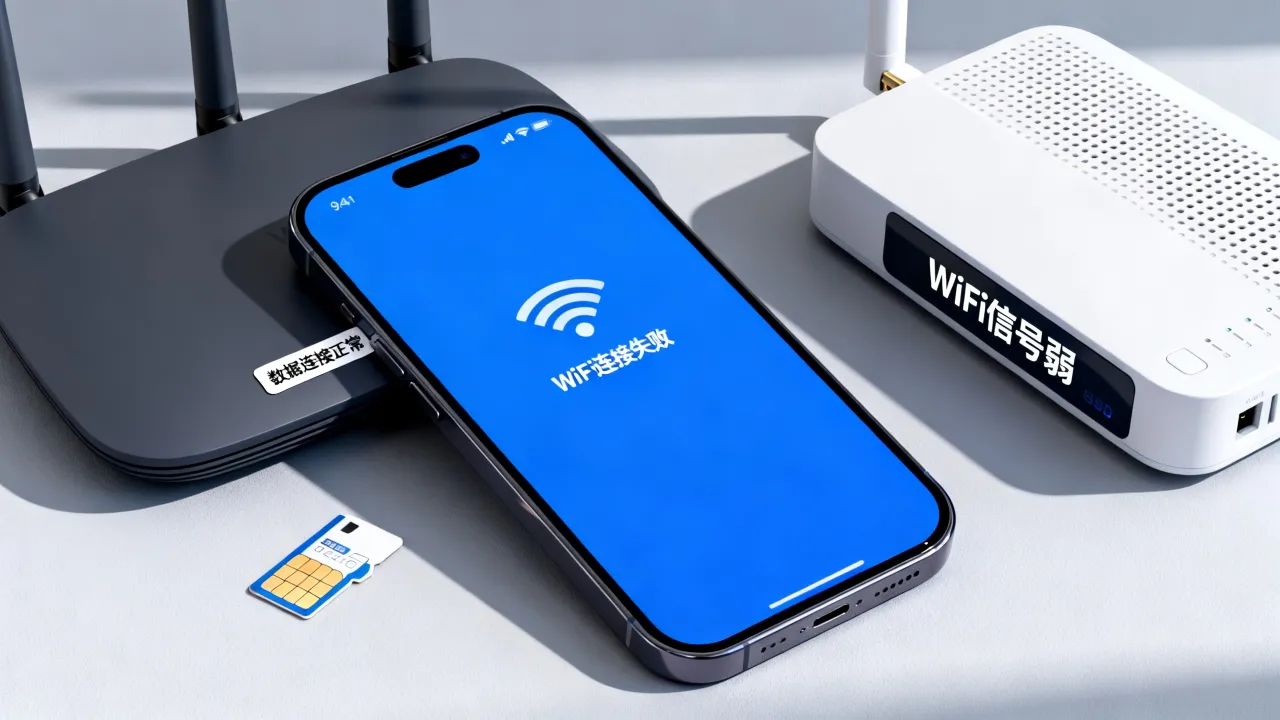 WiFi显示服务器连不上但数据能用为什么，wifi连不上流量能用怎么回事
