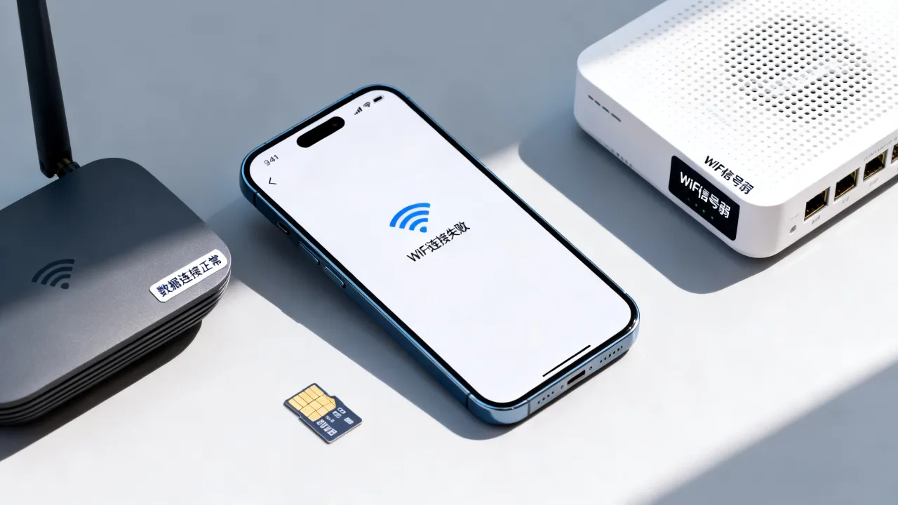 WiFi显示服务器连不上但数据能用为什么，wifi连不上流量能用怎么回事