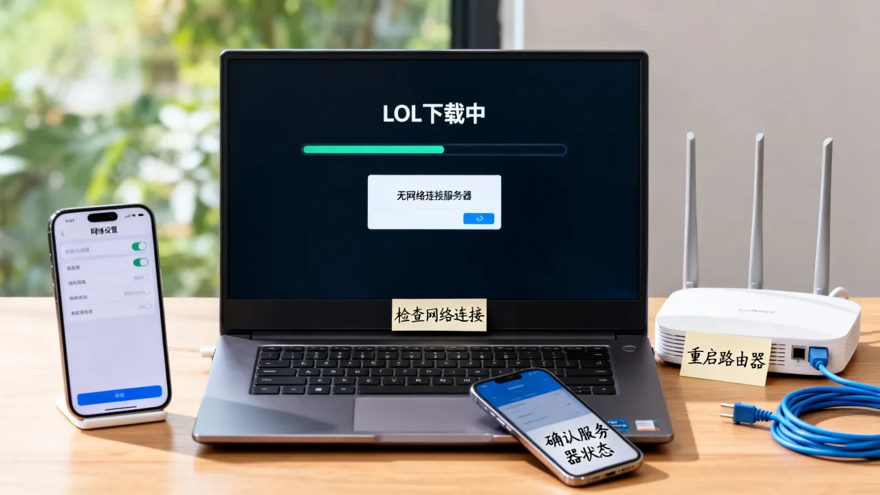 为什么下载LOL显示无网络连接服务器,LOL无网络连接怎么办