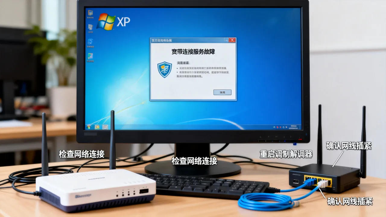 xp系统宽带连接服务器出现故障怎么办，解决教程