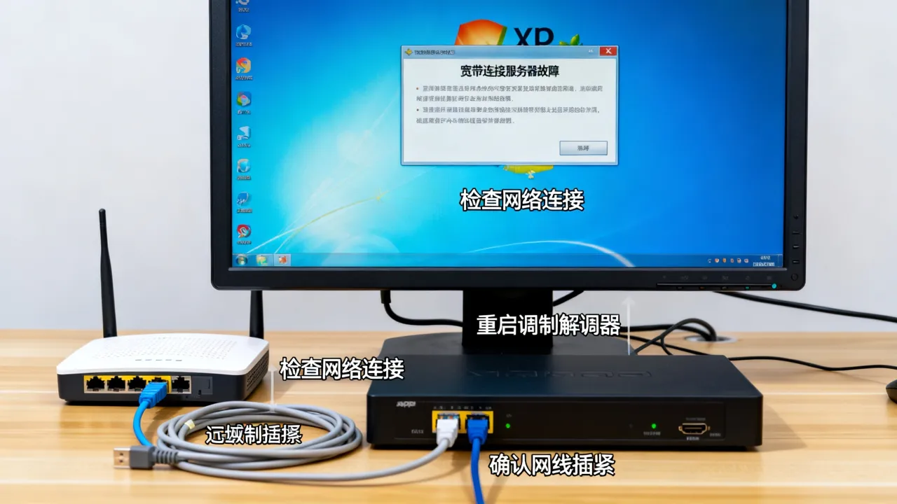 xp系统宽带连接服务器出现故障怎么办，解决教程