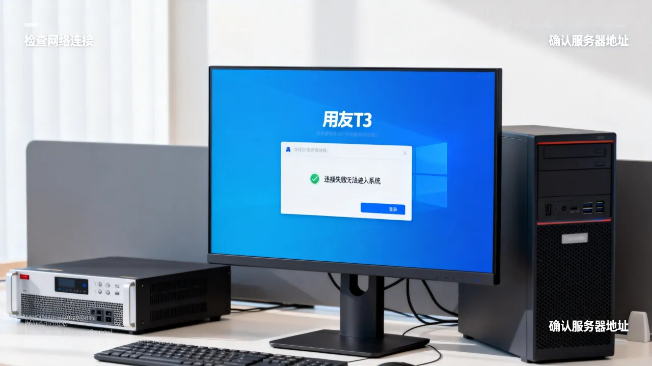 用友t3为什么不能登录服务器，连接失败无法进入系统怎么办？