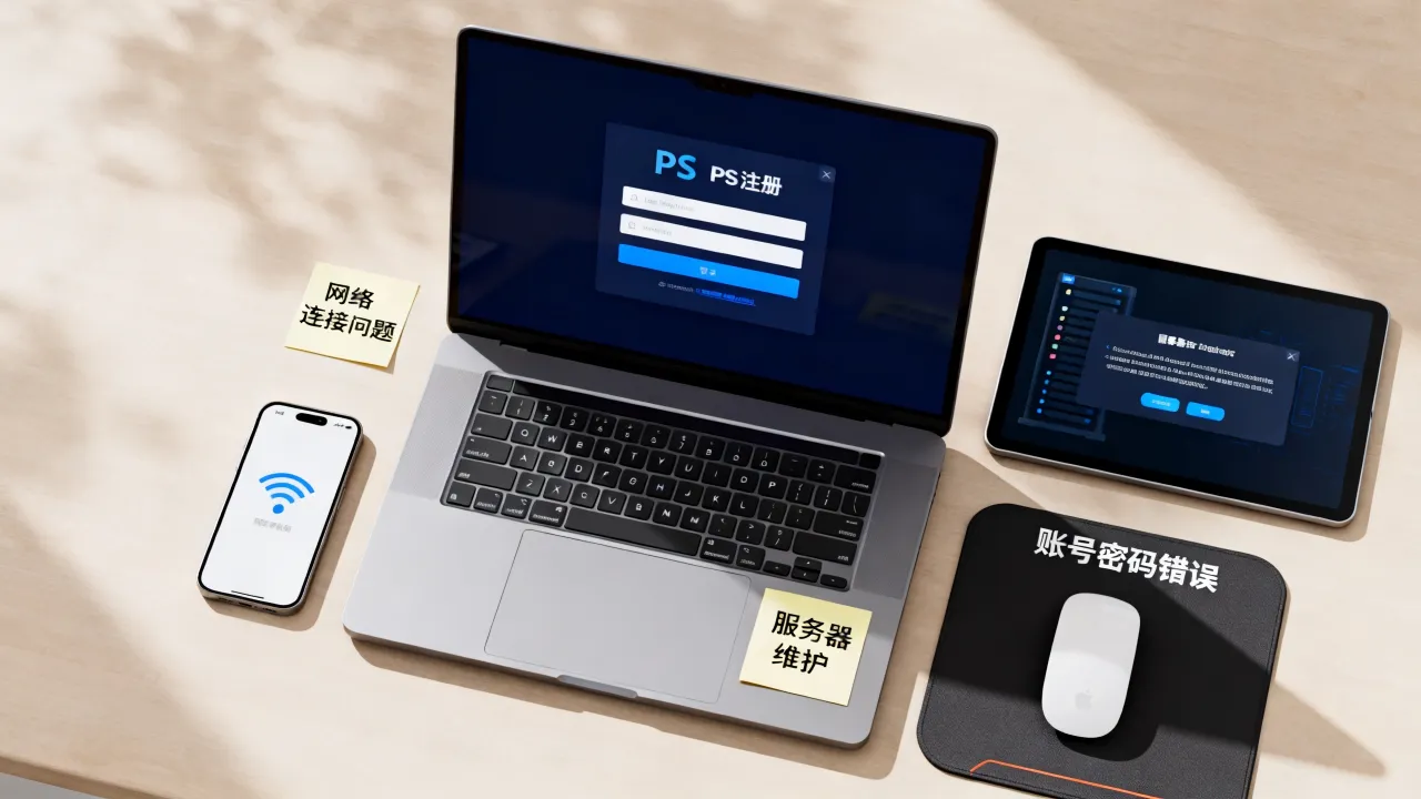 PS注册账号连不上服务器怎么办，登录失败原因有哪些