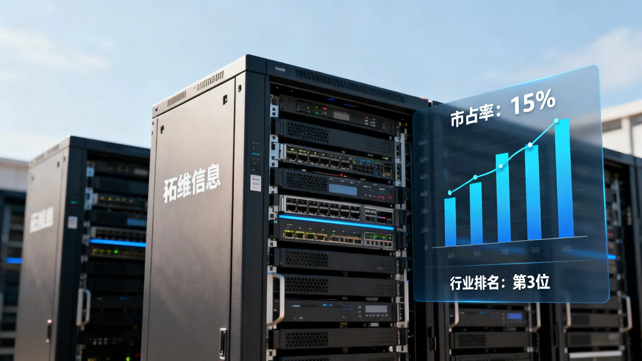 拓维信息服务器市占率是多少？，市场份额与行业排名如何