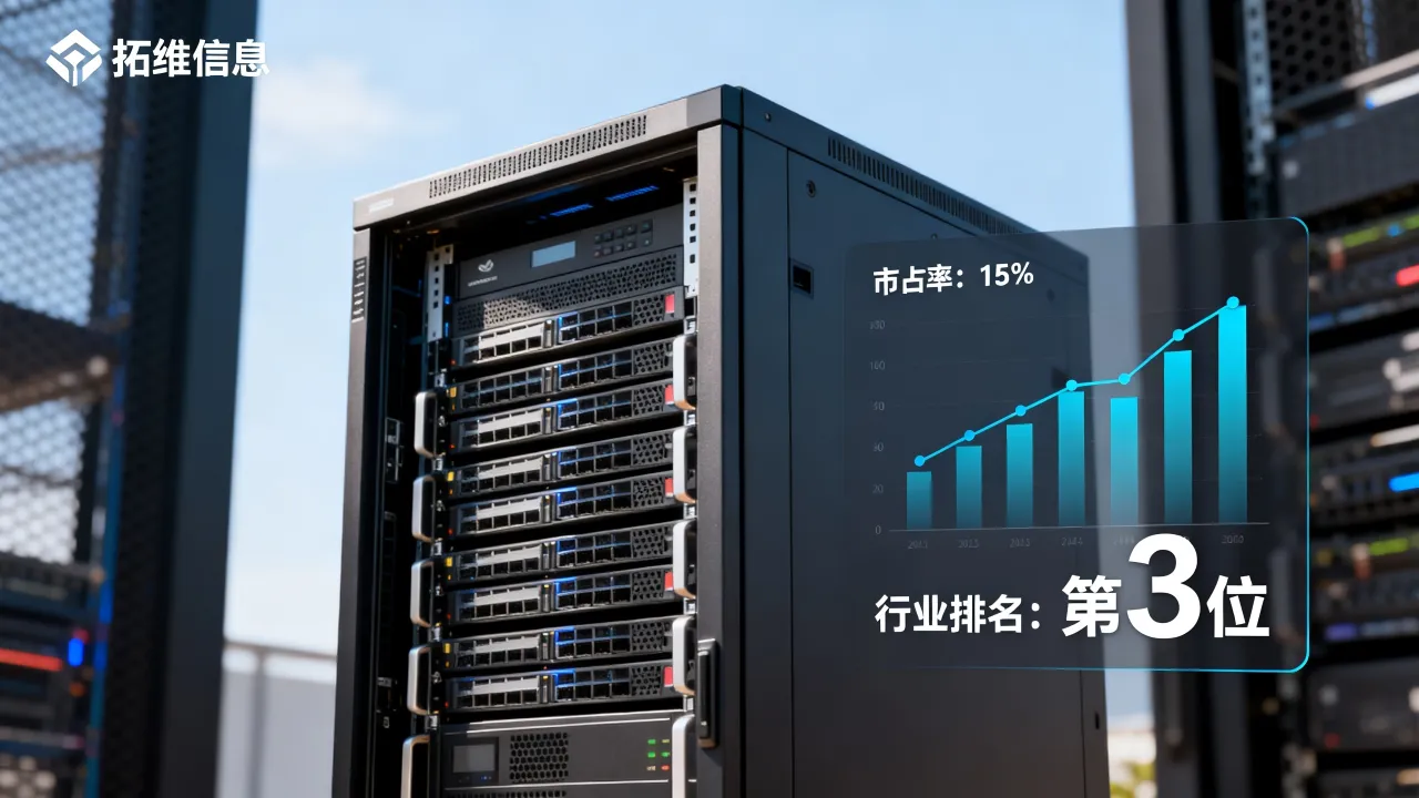 拓维信息服务器市占率是多少？，市场份额与行业排名如何