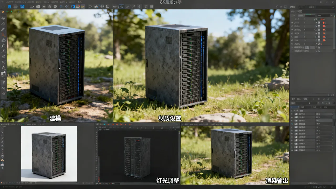 服务器主机三维模型怎么做？三维建模制作步骤详解
