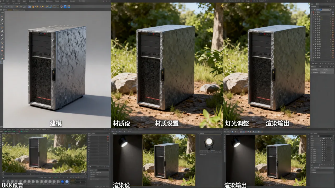 服务器主机三维模型怎么做？三维建模制作步骤详解