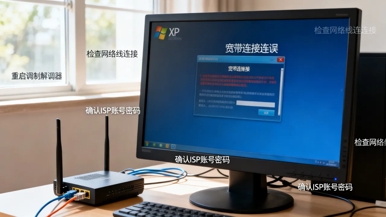 XP系统创建不了宽带连接服务器怎么办，XP宽带连接错误怎么解决