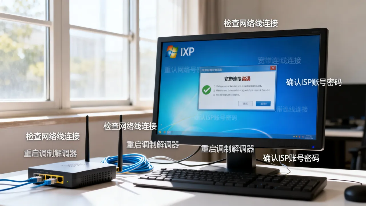 XP系统创建不了宽带连接服务器怎么办，XP宽带连接错误怎么解决