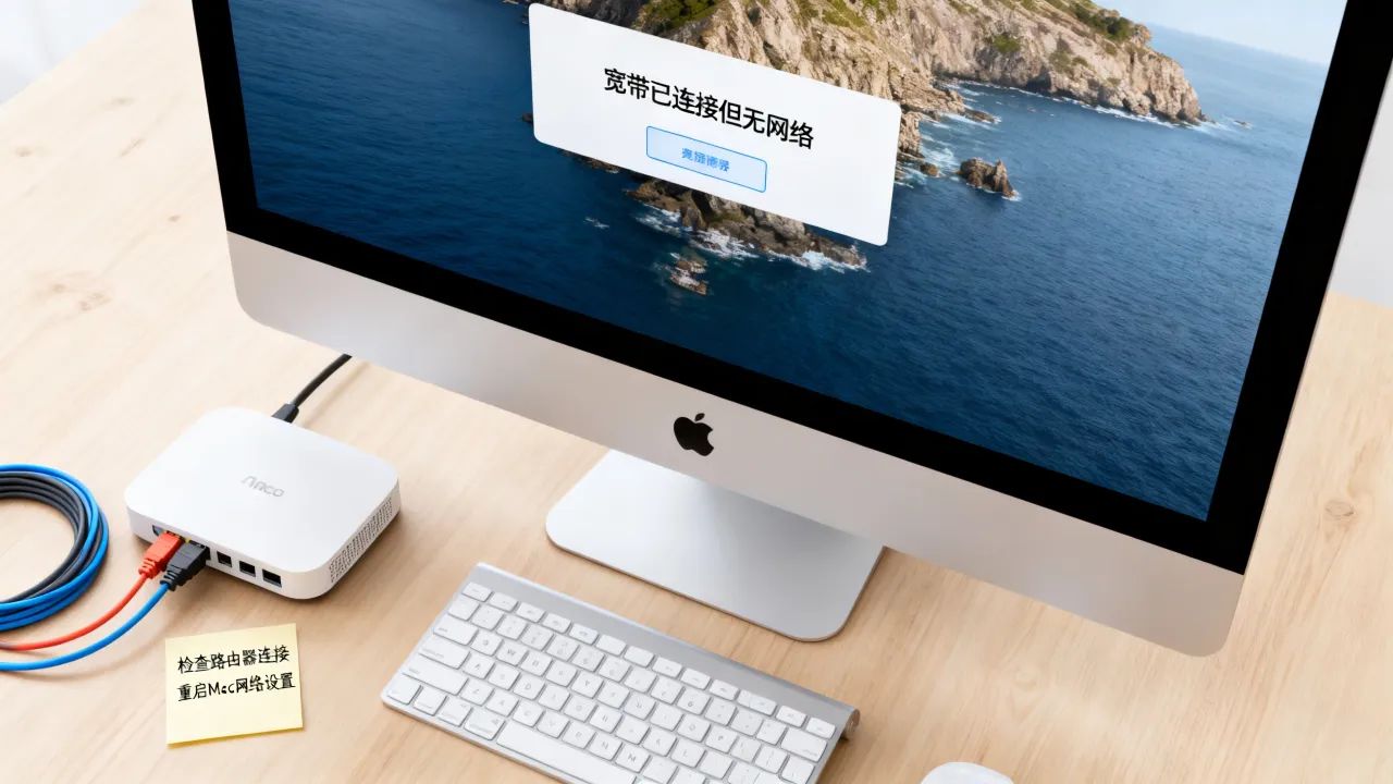 Mac宽带连接后没网络连接服务器怎么回事，怎么解决？