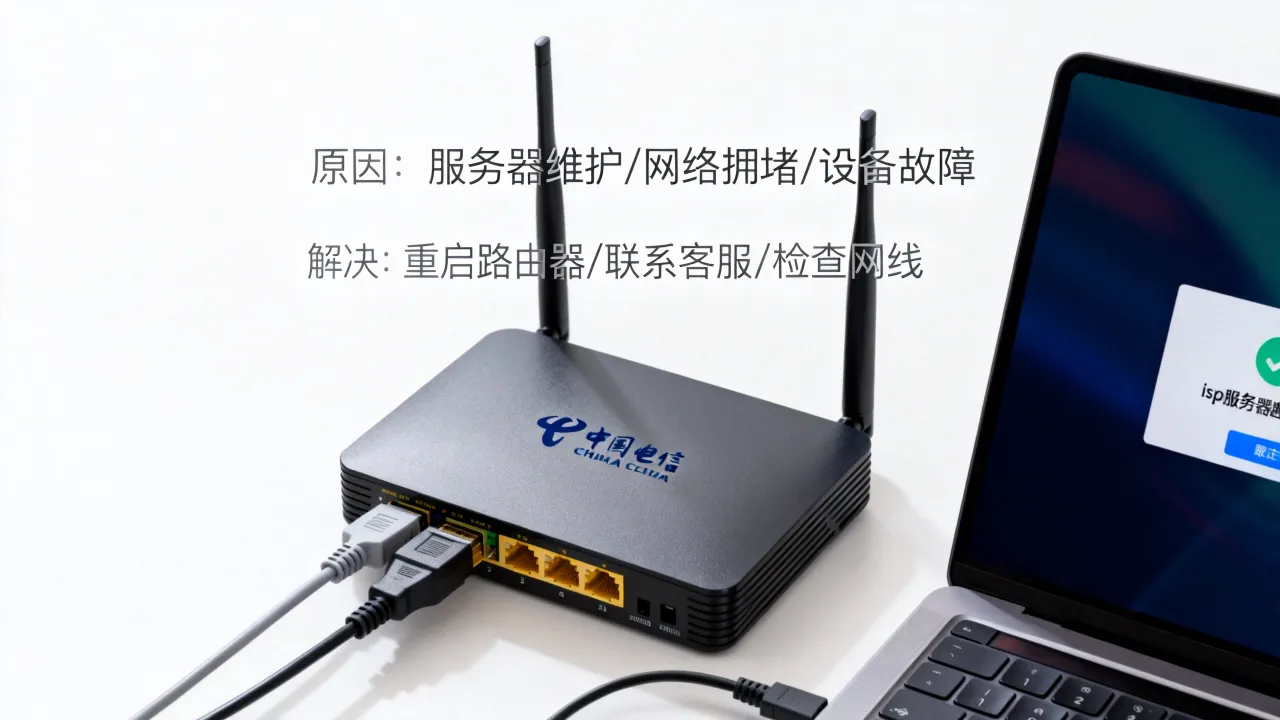 中国电信宽带提示isp服务器断开是什么原因？，怎么解决