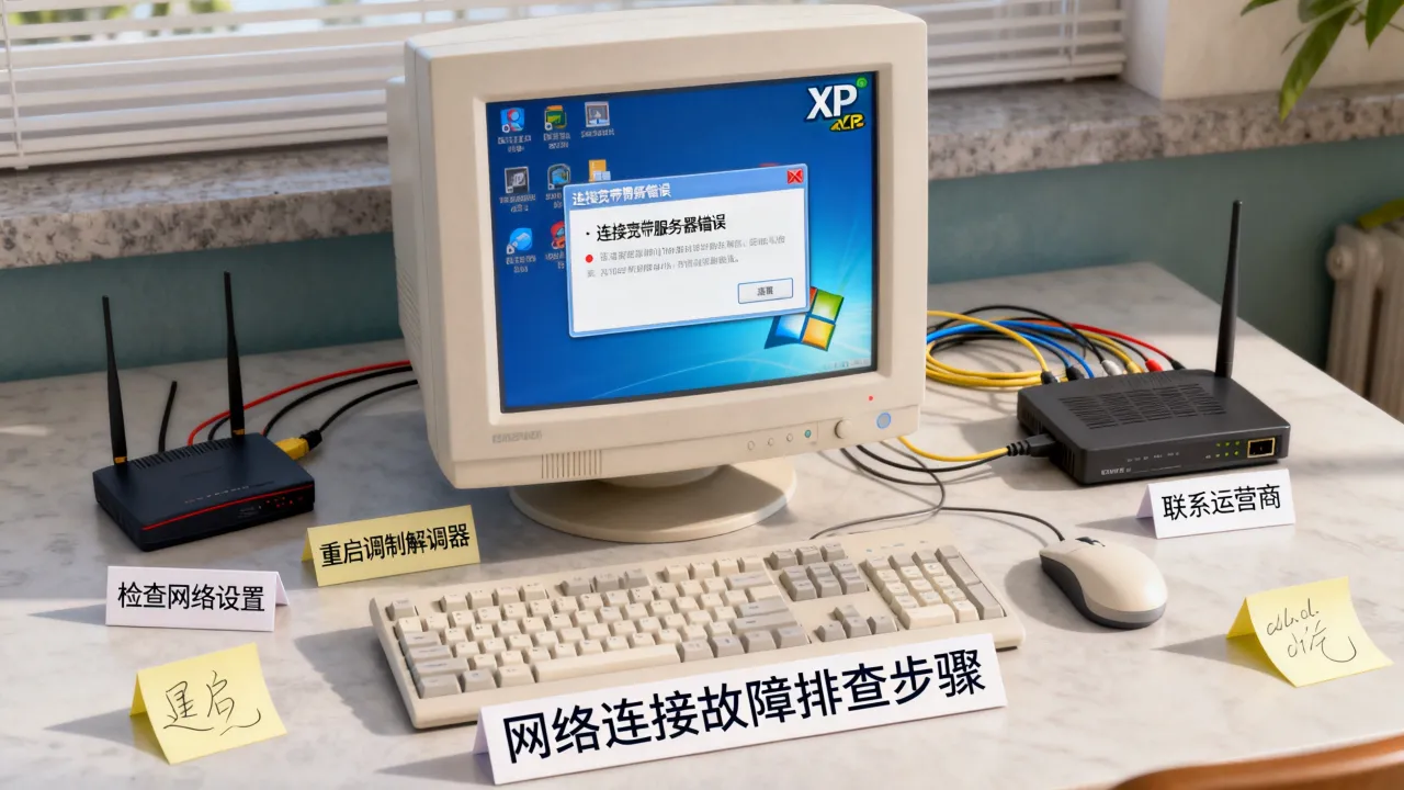 xp系统连接宽带服务器错误怎么解决，宽带连不上服务器是什么原因