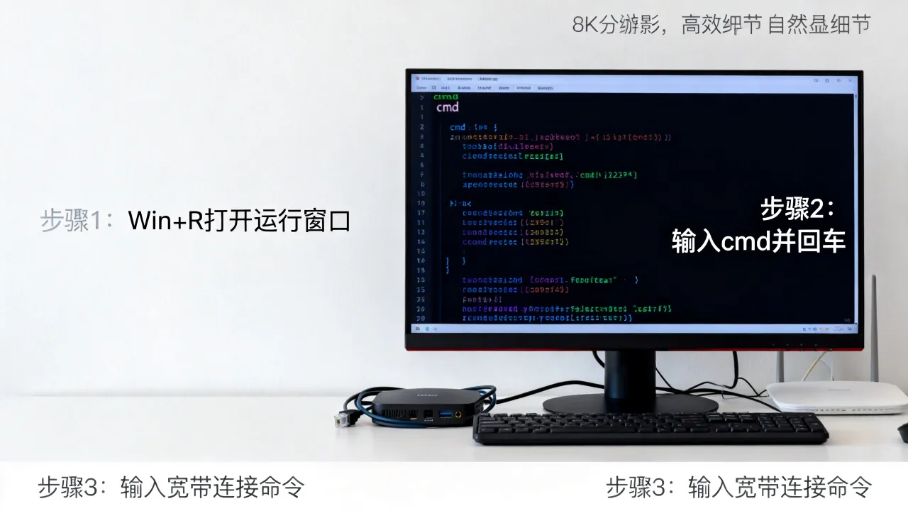 如何用cmd打开宽带连接服务器，cmd命令行怎么连宽带连接