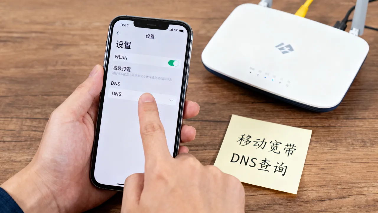 移动宽带服务器DNS地址是多少,怎么查询?