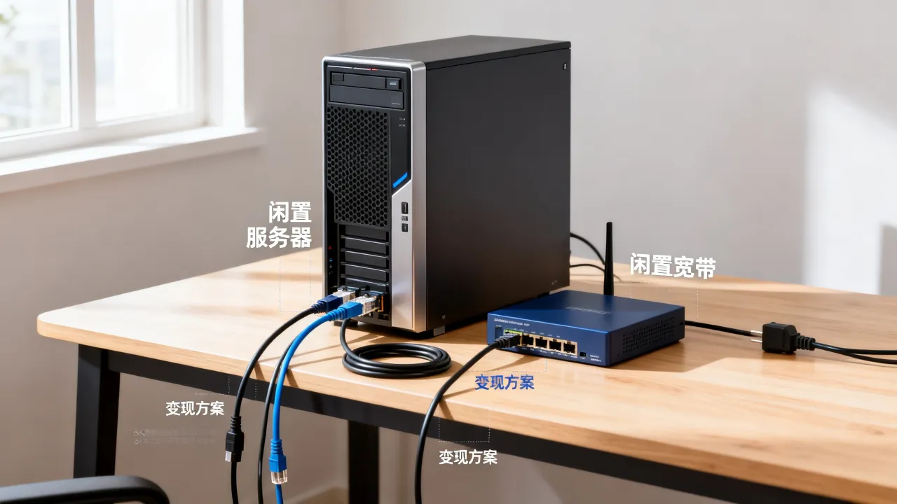 闲置服务器闲置宽带怎么赚钱，闲置服务器闲置宽带如何变现