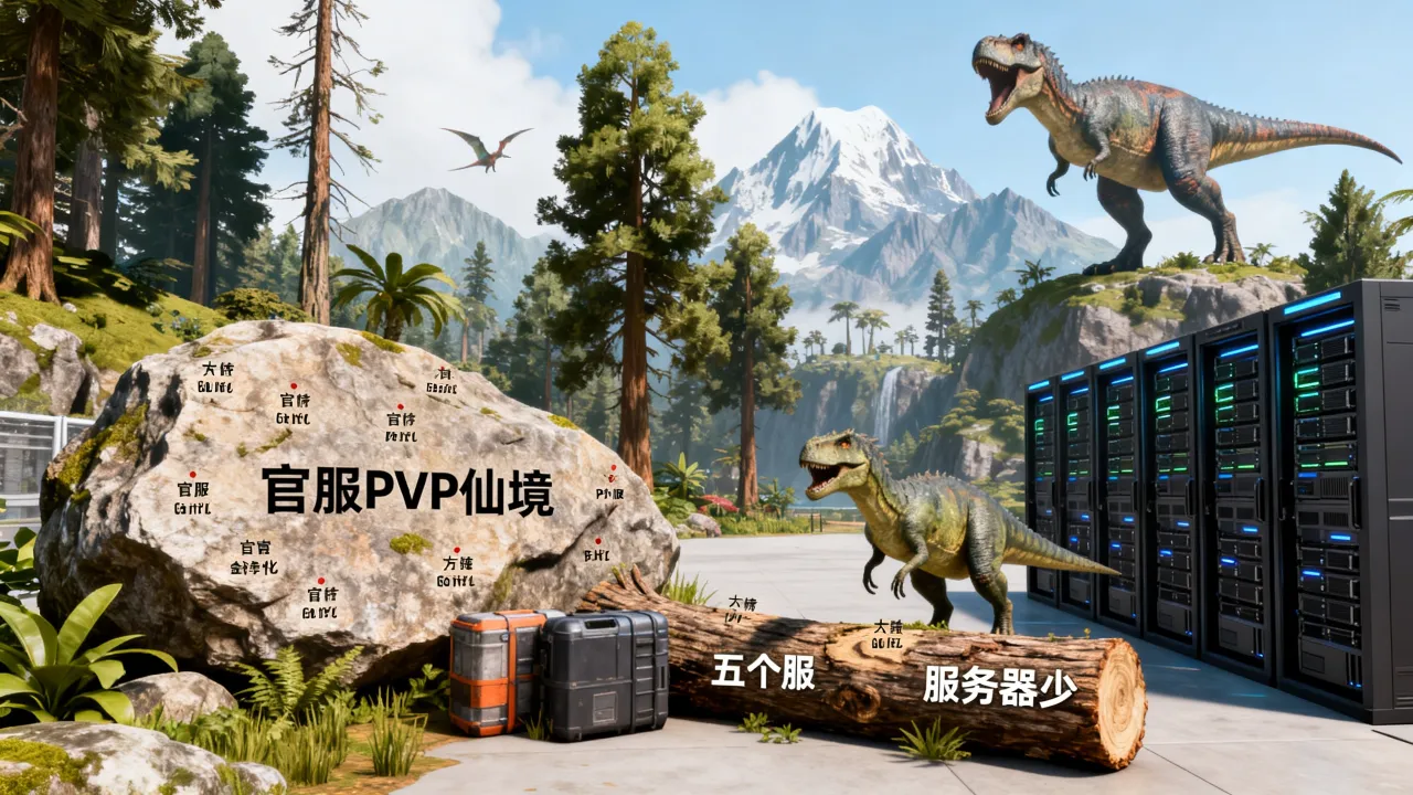 方舟生存进化官服PVP仙境为什么只有五个服，仙境服务器为什么这么少