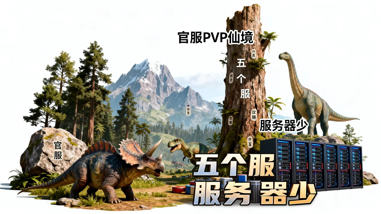 方舟生存进化官服PVP仙境为什么只有五个服，仙境服务器为什么这么少