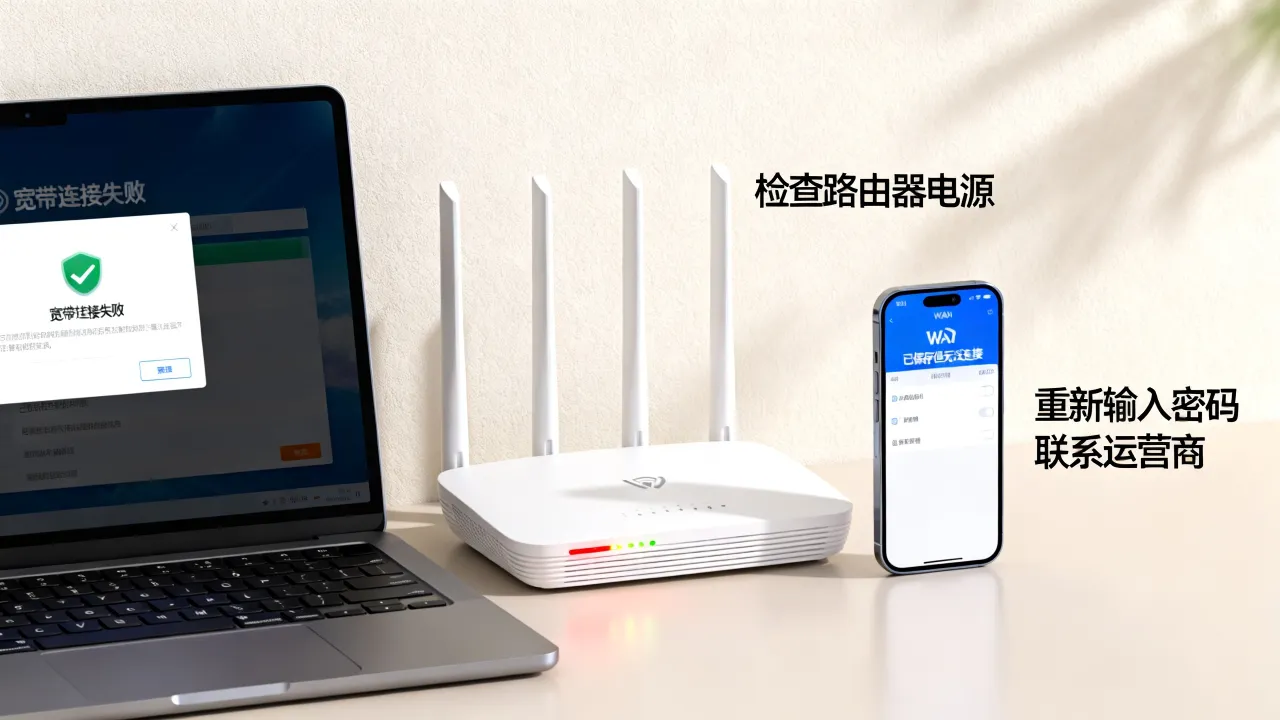 改wifi密码后宽带无法连接服务器怎么办，宽带连接失败是什么原因