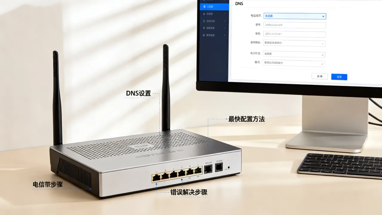 电信宽带域名服务器是什么？怎么设置最快，解决DNS错误方法