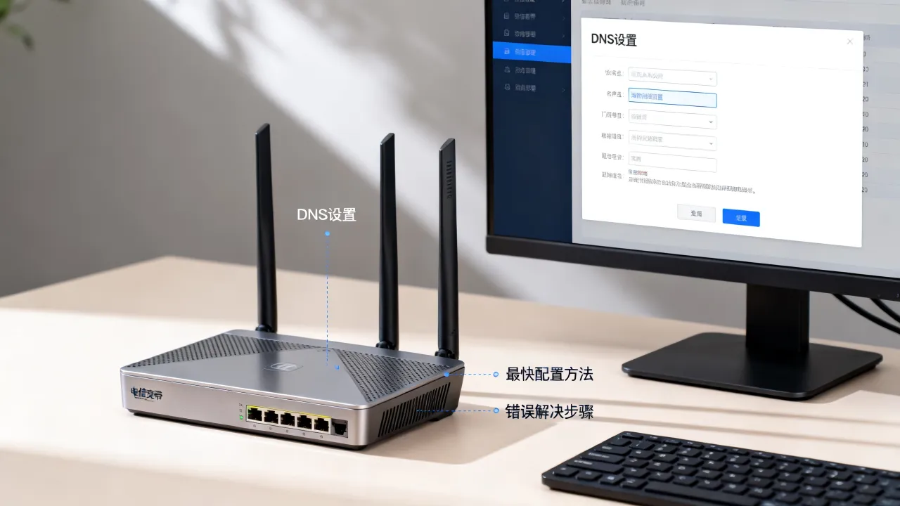电信宽带域名服务器是什么？怎么设置最快，解决DNS错误方法
