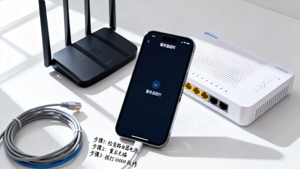 电信公寓宽带app服务器超时怎么办？解决教程，宽带连接故障排查方法