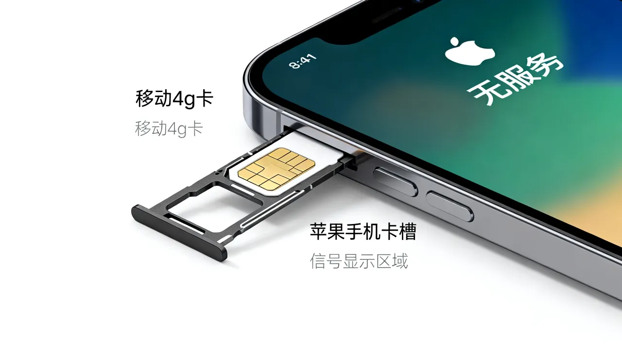 移动4g卡为什么在苹果手机无服务器，是什么原因