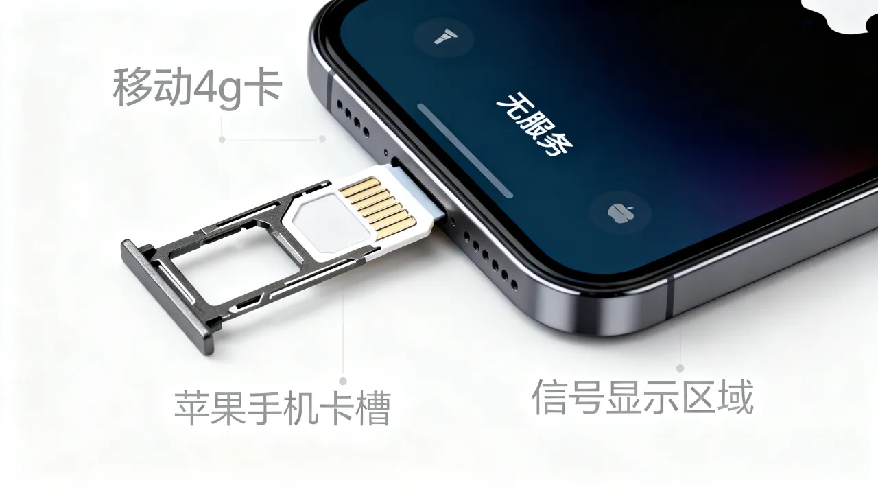 移动4g卡为什么在苹果手机无服务器，是什么原因