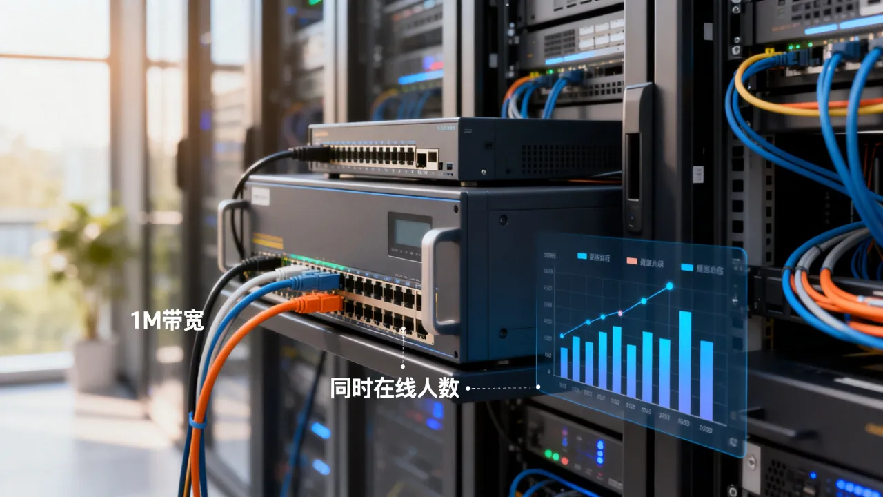 服务器1m宽带承受多少人在线，1M带宽支持多少人同时在线？