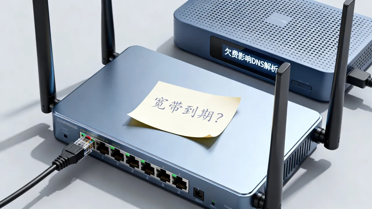 dns服务器可能不可用是因为宽带到期吗，宽带欠费会影响dns解析吗