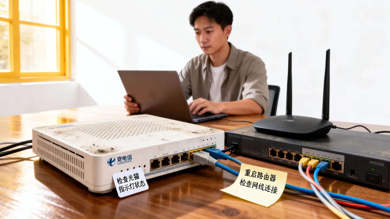 电信宽带服务器故障怎么办,如何自行排查恢复网络? 电信宽带服务器故障怎么办,如何自行排查恢复网络?