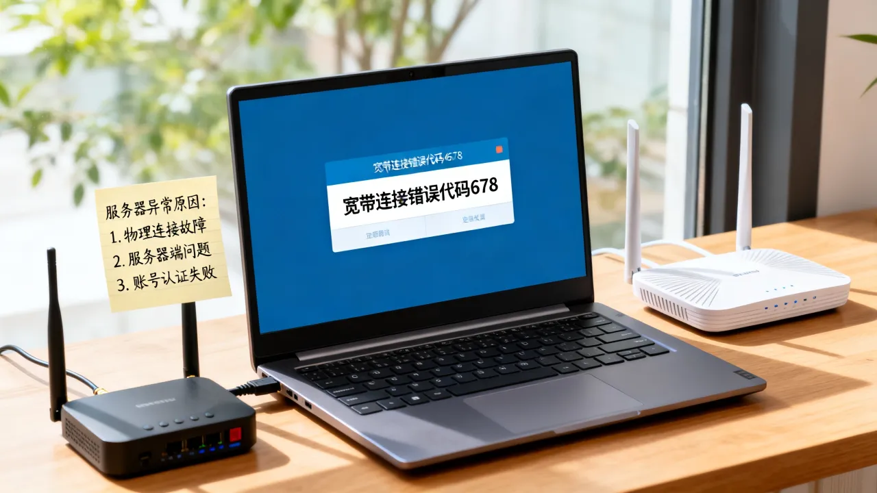 联通宽带服务器异常怎么办，宽带连接错误代码678是什么原因