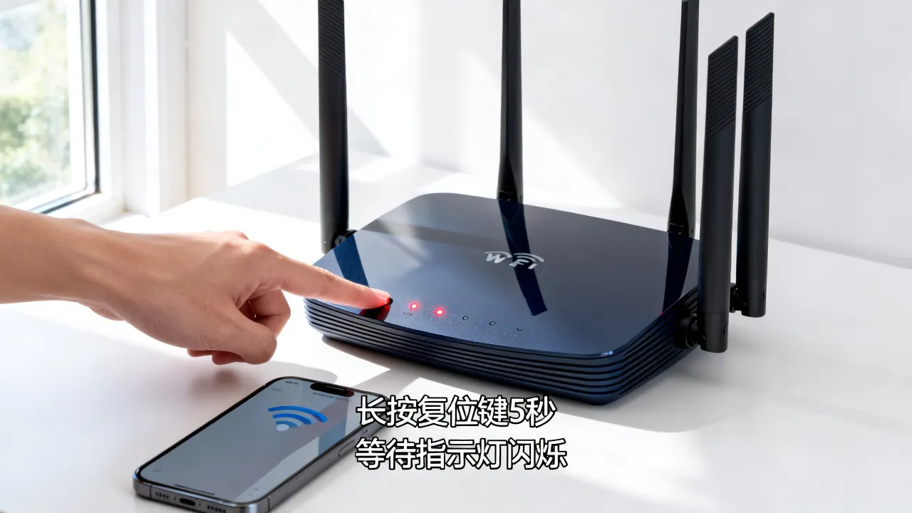 wifi为什么一直无网络连接到服务器，路由器恢复出厂设置步骤