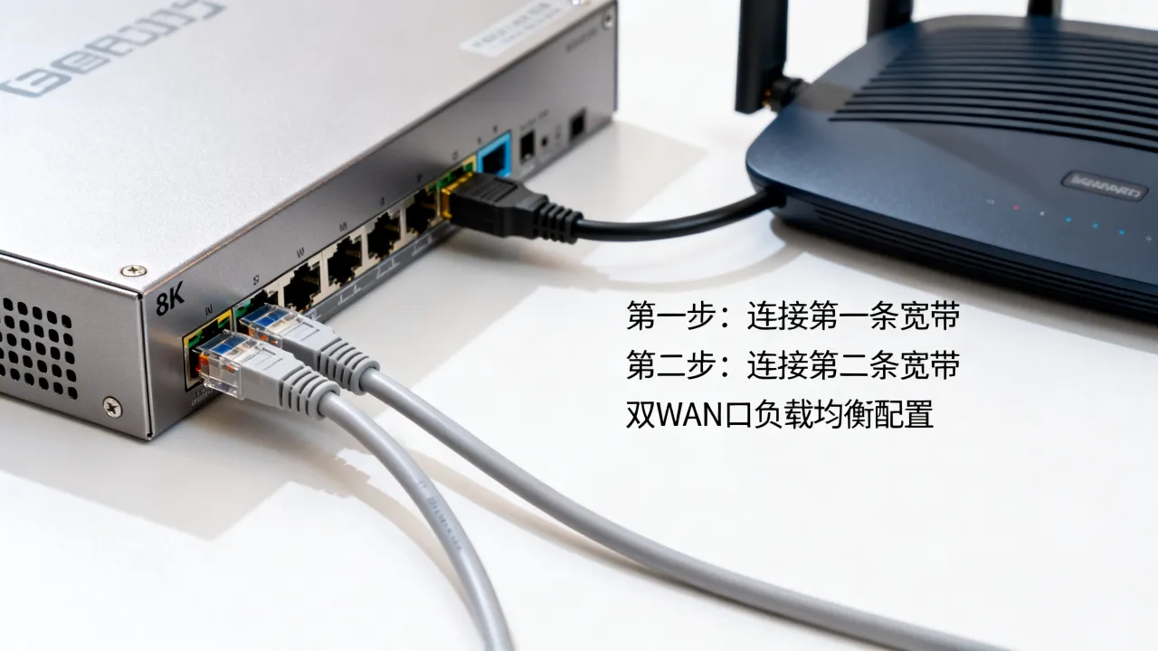 两条宽带接一个服务器怎么设置，双WAN口负载均衡怎么配置